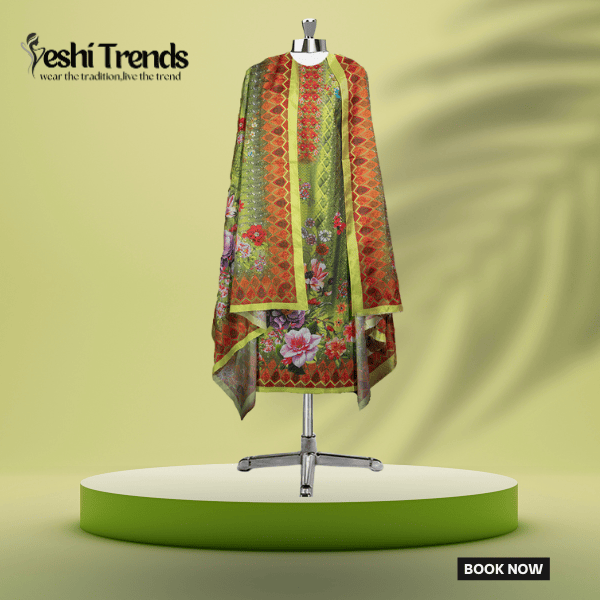 Ash Blue Embroidered & sequin 3pis suit